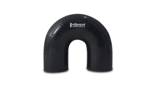 Vibrant 4 Ply Reinforced Silicone Elbow Connector - 1.25in ID x 5.50in Leg 180 Deg Elbow (Black)