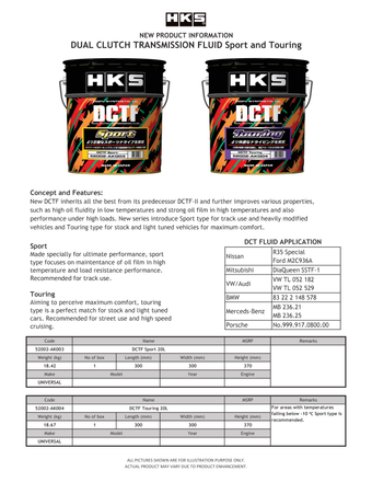 compare product HKS Dual Clutch Transmission Fluid Sport 20L