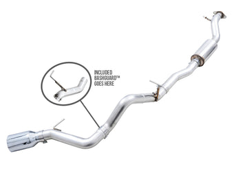 compare product AWE Tuning 2021+ Ford Bronco 0FG Single Rear Exit Exhaust w/Chrome Silver Tip & Bash Guard