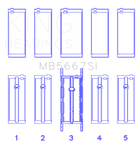 King Engine Bearings Mini W10B16A/W11B16A Silicon Bi-Metal Aluminum Main Bearing Set - Size +0.25mm