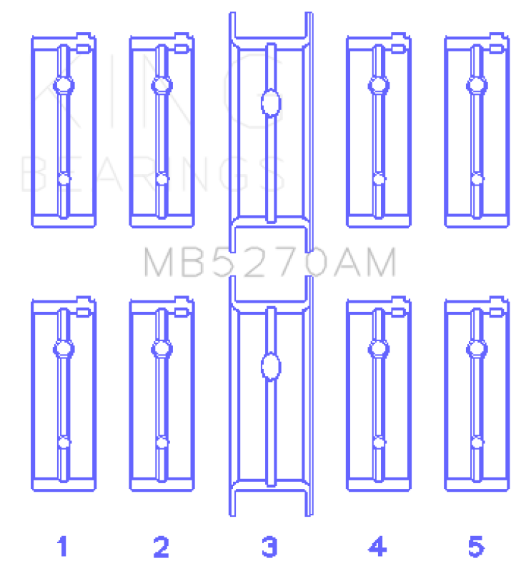 King Chrysler 148/148 Turbo DOHC 16V / Jeep 148 DOHC 16V (Size +0.25mm) Main Bearing Set