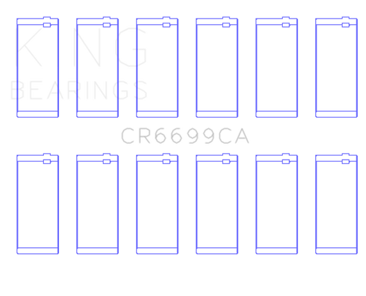 King 94-02 Dodge Cummins 5.9L Inline 6 Diesel Conventional Coated Rod Bearing Set (Size 0.25mm)