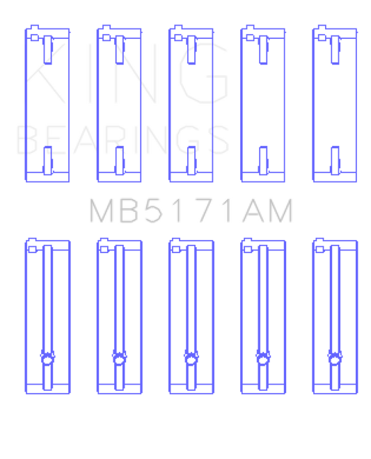 King Engine Bearings Mazda FS-DE L4/FP L4/FS L4  DOHC 16 Valve  (Size +1.0) Main Bearing Set