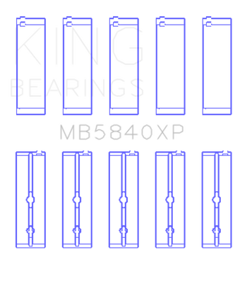 compare product King Engine Bearings Chrysler/Dodge Gen 3 Hemi 5.7L/6.1L/6.4L Crankshaft Main Bearing Set (Set of 5)