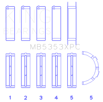 compare product King Engine Bearings Ford 281 4.6L Sohc 16V (Size +.026mm) Main Bearing Set