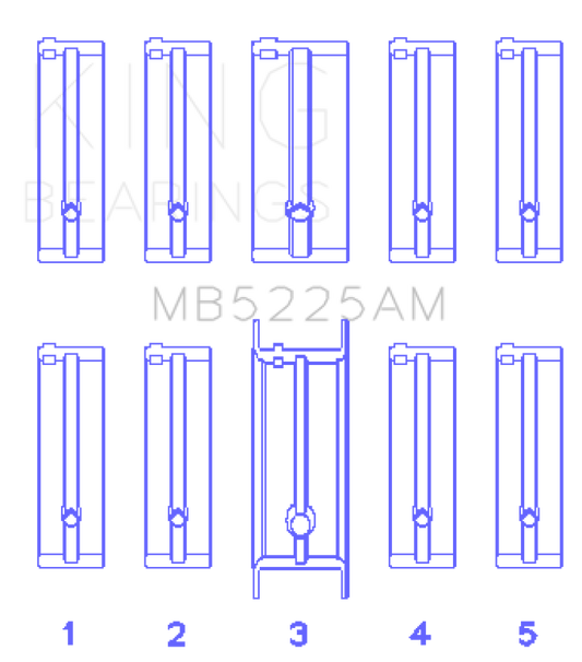King Engine Bearings Mazda 626 F8 (Size STD) Main Bearing Set