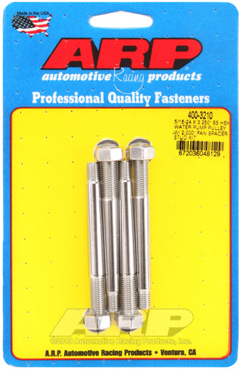 compare product ARP 5/16-24 X 3.250 SS Hex Water Pump Pulley w/ 2.000in Fan Spacer Stud Kit