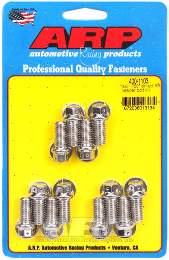 compare product ARP 3/8 x .750 drilled SS header bolt kit