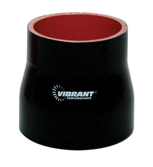 Vibrant 4 Ply Aramid Reducer Coupling 2.5in I.D. x 4in I.D. - Gloss Black