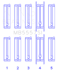 King Engine Bearings Chevrolet 121Ci/Ln2 134Ci (Size +0.25mm) Main Bearing Set