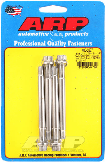 compare product ARP 5/16-24 X 3.750 SS 12pt water pump pulley w/ 2.500in fan spacer stud kit