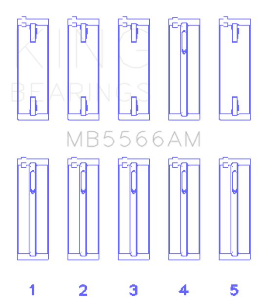 King Engine Bearings Audi A4 1.8L AEB (Size +.25 Oversized) Main Bearing Set