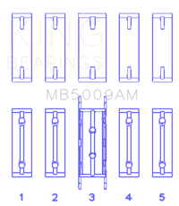 King Engine Bearings Ford Fiesta 1.25I (ZETec/Ecoboost 1.6) (Size +0.25mm) Main Bearing Set