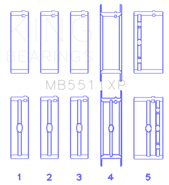 compare product King Engine Bearings General Motors 326 / 350 / 389 / 400 3 Inch Main Bearing Set