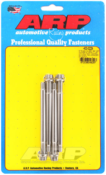 compare product ARP 5/16-24 X 4.250 SS 12pt water pump pulley w/ 3.000in fan spacer stud kit