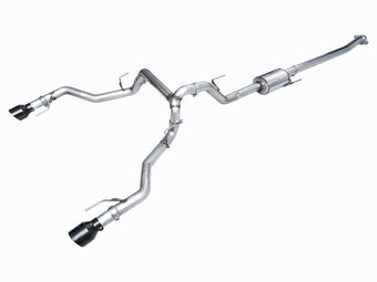compare product AWE Tuning 2021+ Ford F-150 Tremor (w/ Bumper Cutouts) 0FG Non-Resonated Catback -Diamond Black Tips
