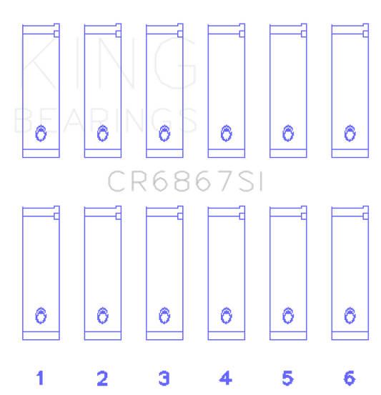 King Engine Bearings Chrysler 215 Cid/241 Cid 24V (Size +0.50mm) Connecting Rod Bearing Set