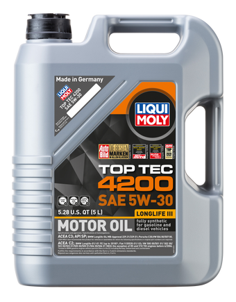 compare product LIQUI MOLY 5L Top Tec 4200 New Generation Motor Oil SAE 5W30