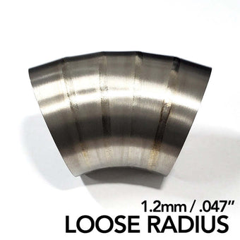 compare product Ticon Industries 2.5in Dia 1.5D Loose Rad 90Deg Bend 1.2mm/.047in Pre Welded Titanium Pie Cut - 10pk
