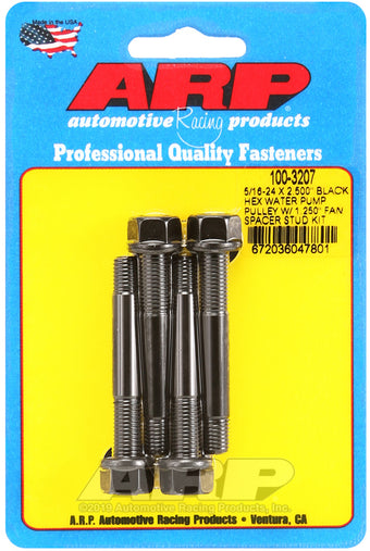 compare product ARP 5/16-24 X 2.500 Black Hex Water Pump Pulley w/ 1.250in Fan Spacer Stud Kit