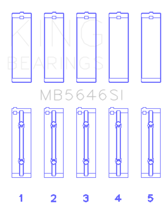 King Engine Bearings Toyota 1AZFE / 2 AZFE (Size +0.25mm) Crankshaft Main Bearing Set